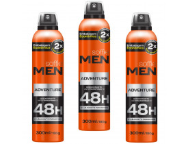Kit 3 Desodorante Aerosol Men Adventure Soffie - 300ml | New Old Man